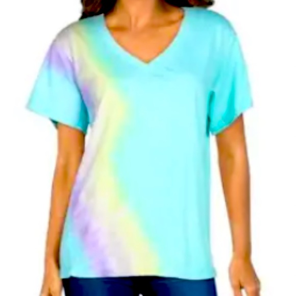 T-shirt Justice For Girls, Taille 6, Bleu Marine/aqua Tie-dye (neuf Avec étiquettes)